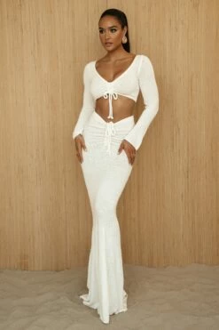 White Resort Two-Piece Skirt Set