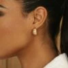 Gold Luci Croissant Earrings