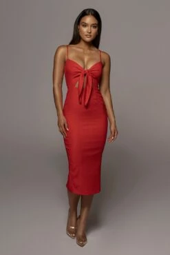 Red Dolores Linen Dress