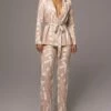 Beige Frida Print Pant Set -Jluxlabel Shop PRODUCT JUNE72023 NEWARRIVALS 22