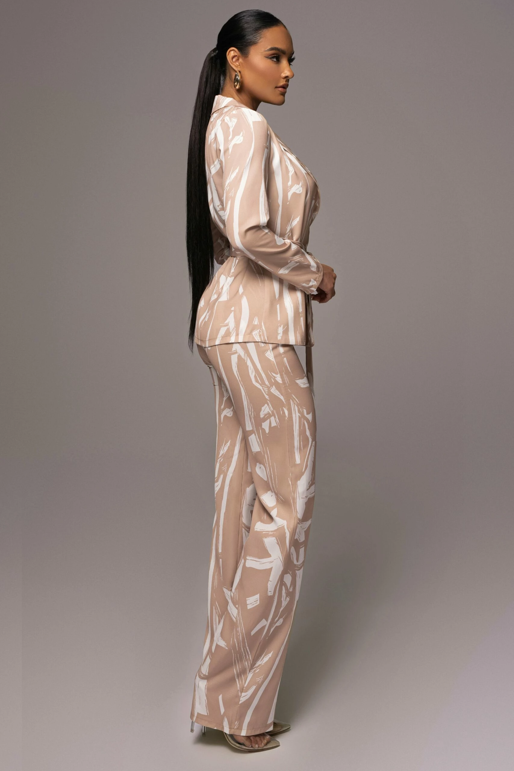 Beige Frida Print Pant Set 5 Beige Frida Print Pant Set - Image 3