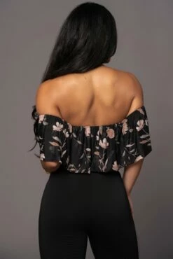 Black Floral Garden Party Crop Top 25 Black Floral Garden Party Crop Top -Jluxlabel Shop PRODUCT MAR162023 42