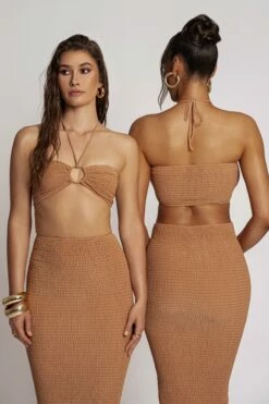 Camel Lana Smocked Skirt Set 35 Camel Lana Smocked Skirt Set -Jluxlabel Shop PRODUCT MAR202023 21