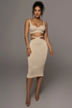 Cream Beatrix Midi Skirt