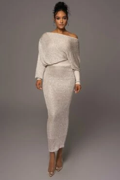 Beige Night Sky Sequin Skirt Set 18 Beige Night Sky Sequin Skirt Set -Jluxlabel Shop PRODUCT MAY172023 118