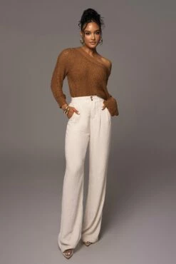 Pecan No Turning Back Off-Shoulder Top