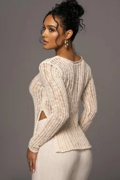 Light Beige Hideaway Crochet Knit Top -Jluxlabel Shop PRODUCT MAY172023 31