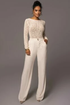 Light Beige Hideaway Crochet Knit Top -Jluxlabel Shop PRODUCT MAY172023 36