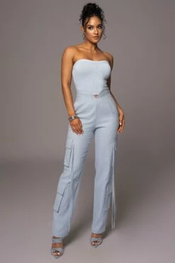 Blue Better Half Linen Utility Pants