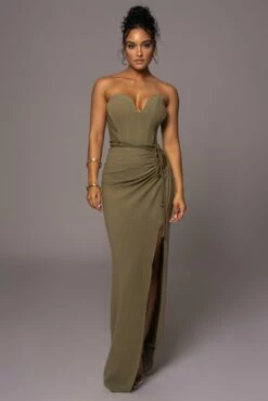 Olive Destination Linen Skirt Set