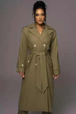 Olive One Step Closer Linen Coat -Jluxlabel Shop PRODUCT MAY232023 JUNEDROP1 213