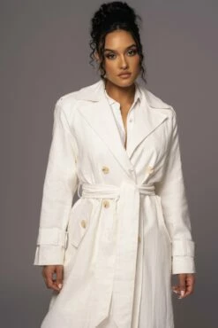 Off White One Step Closer Linen Coat -Jluxlabel Shop PRODUCT MAY232023 JUNEDROP1 244