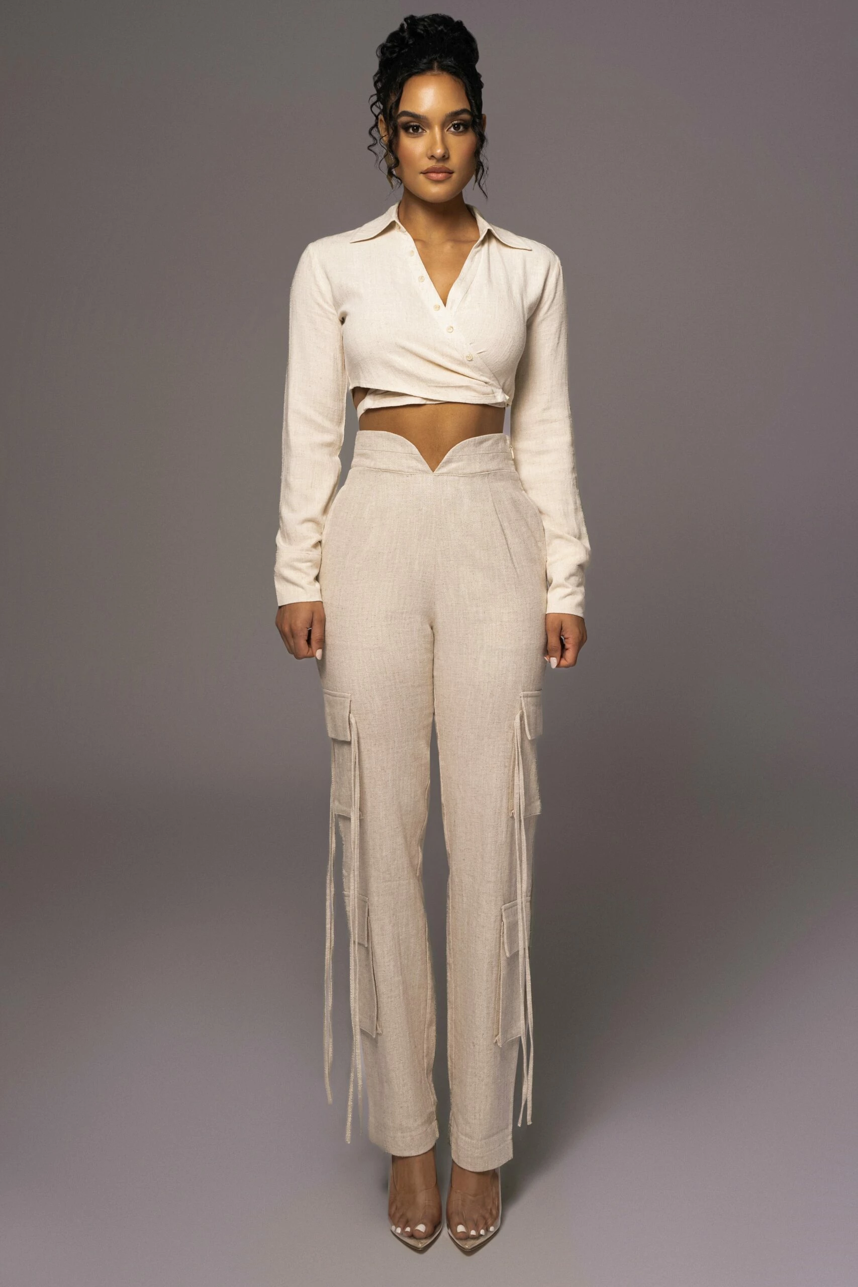 Natural Drift Away Linen Wrap Top 5 Natural Drift Away Linen Wrap Top - Image 3