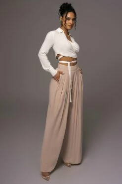 Beige After Sunset Pleated Pants -Jluxlabel Shop PRODUCT MAY232023 JUNEDROP1 72