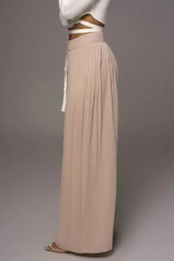 Beige After Sunset Pleated Pants -Jluxlabel Shop PRODUCT MAY232023 JUNEDROP1 79