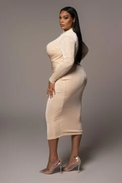 Buttercream Kara Mock Neck Dress 16 Buttercream Kara Mock Neck Dress -Jluxlabel Shop PRODUCT NOV162021 PLUSSIZE 34