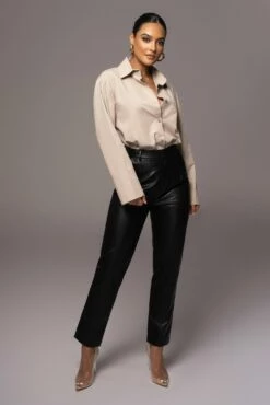 Khaki Classic Button Up Shirt