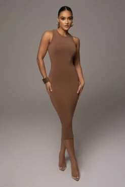 Pecan Jacqui Midi Dress