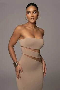 Beige Unpredictable Midi Dress -Jluxlabel Shop PRODUCT NOV212022 DECDROP1 11