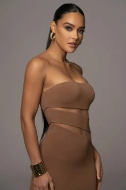 Pecan Unpredictable Midi Dress -Jluxlabel Shop PRODUCT NOV212022 DECDROP1 6