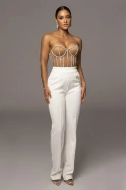 LIMITED EDITION Tan Rhinestone Crystal Corset 28 LIMITED EDITION Tan Rhinestone Crystal Corset -Jluxlabel Shop PRODUCT NOV32022 HOLIDAY 150