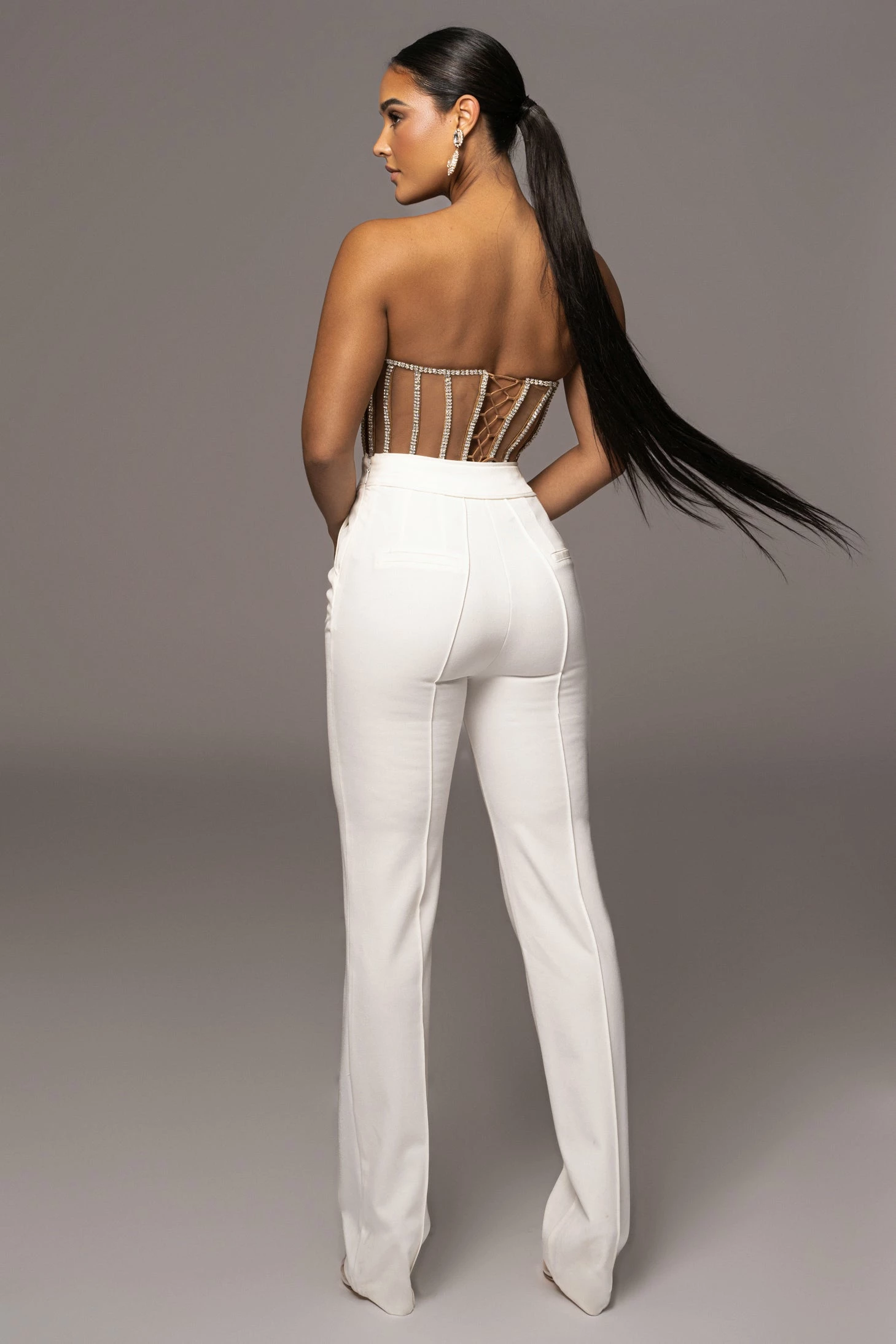 LIMITED EDITION Tan Rhinestone Crystal Corset 21 LIMITED EDITION Tan Rhinestone Crystal Corset - Image 19