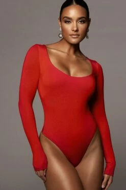 Jluxbasix Red Bethie Scoop Long Sleeve Bodysuit 12 Jluxbasix Red Bethie Scoop Long Sleeve Bodysuit -Jluxlabel Shop PRODUCT NOV42020 829 2