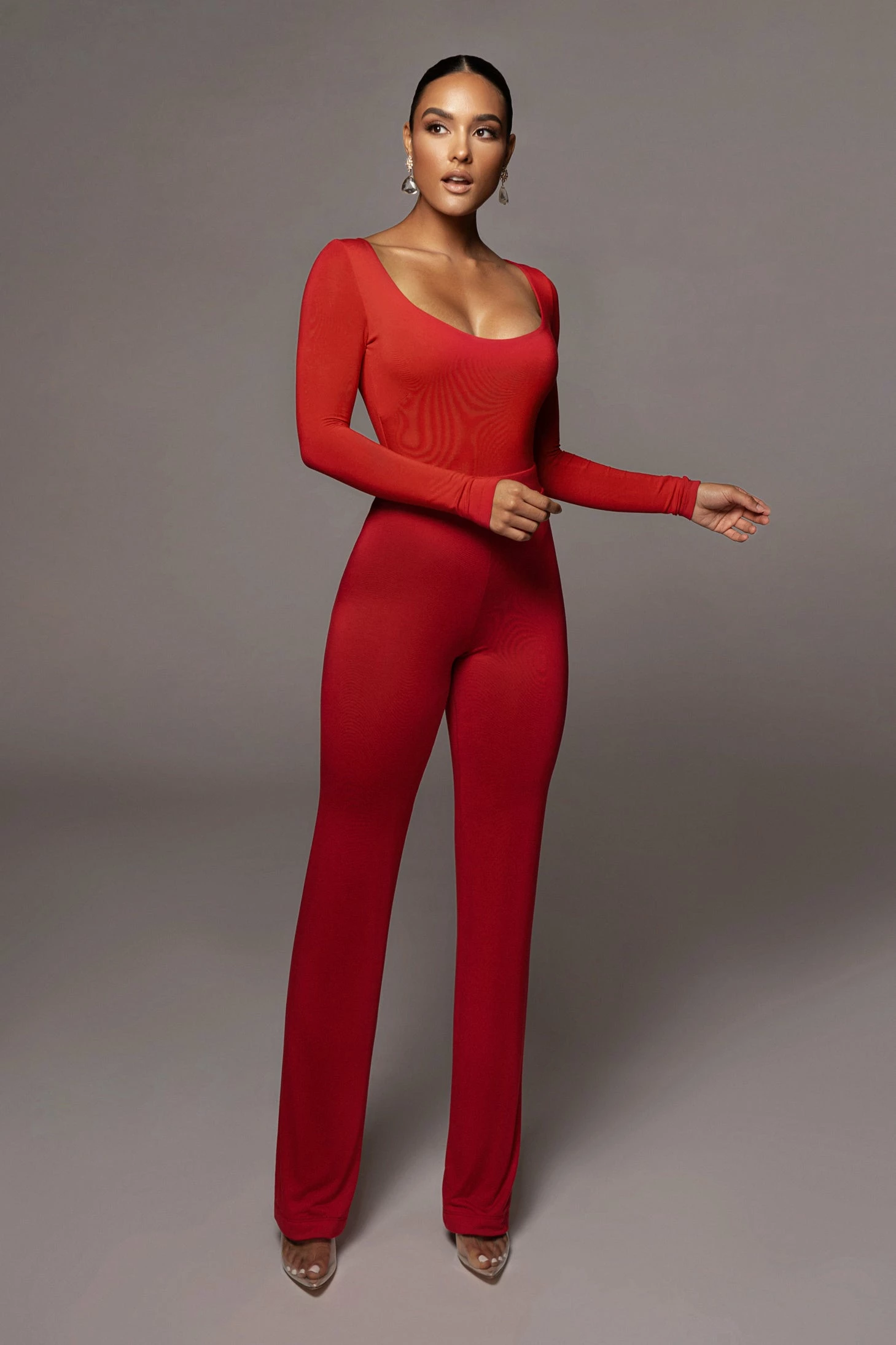 Jluxbasix Red Bethie Scoop Long Sleeve Bodysuit 7 Jluxbasix Red Bethie Scoop Long Sleeve Bodysuit - Image 5