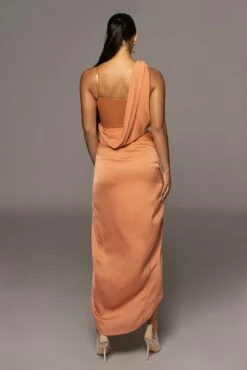 Caramel Kristiana Slit Dress -Jluxlabel Shop PRODUCT OCT132022 HOLIDAY 85
