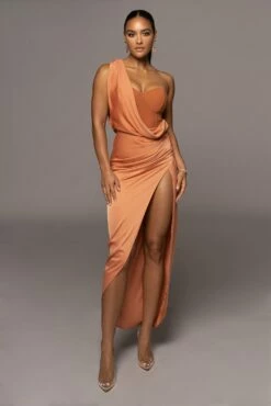 Caramel Kristiana Slit Dress