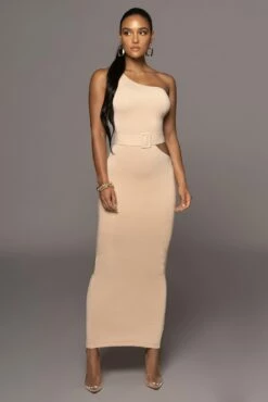 Tan Jluxbasix Azuree Cutout Dress