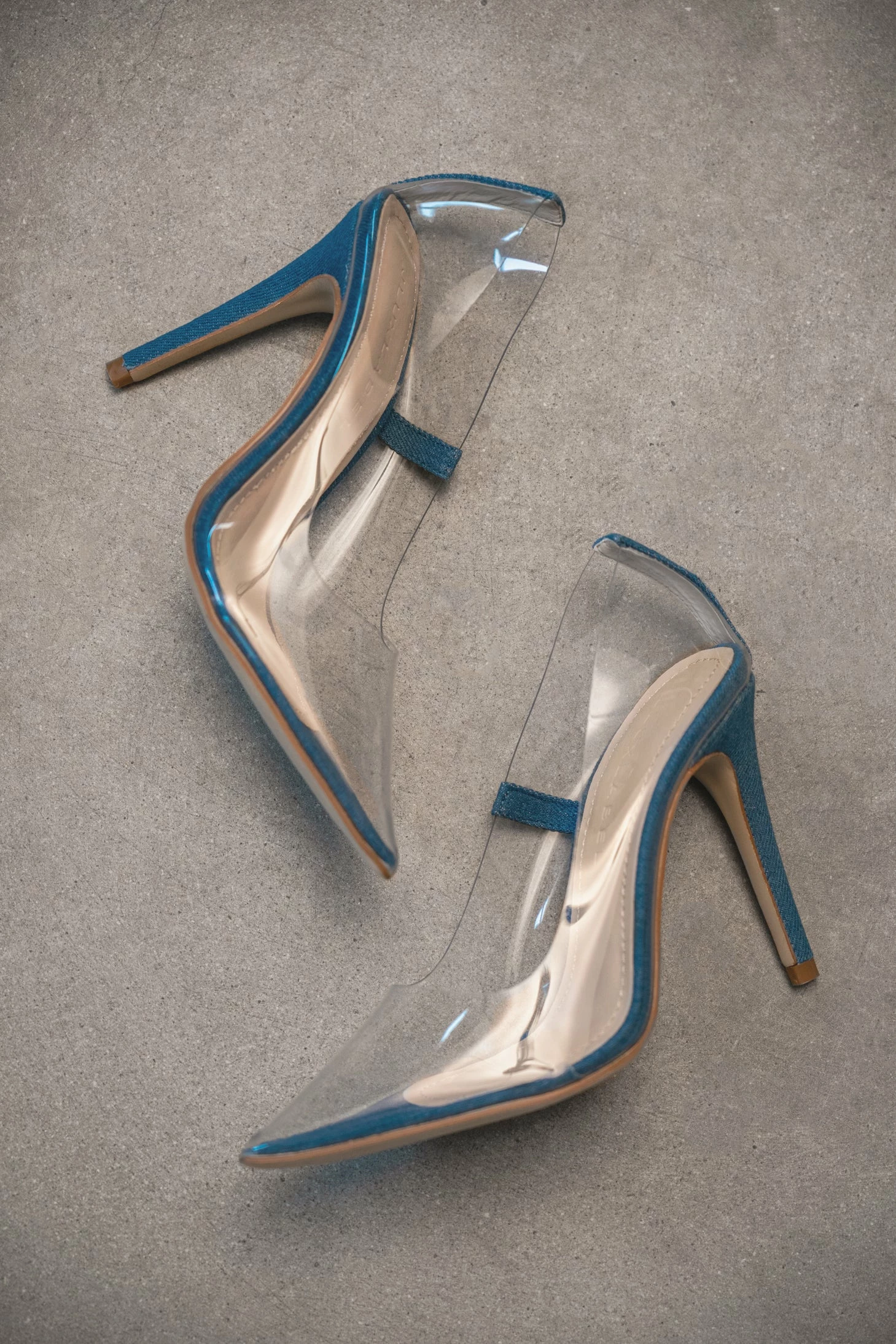 Dark Denim Walk The Line Clear Pumps 7 Dark Denim Walk The Line Clear Pumps - Image 5