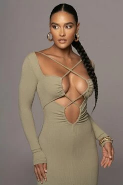 Olive Mesmerize Midi Dress -Jluxlabel Shop PRODUCT SEPT192022 93
