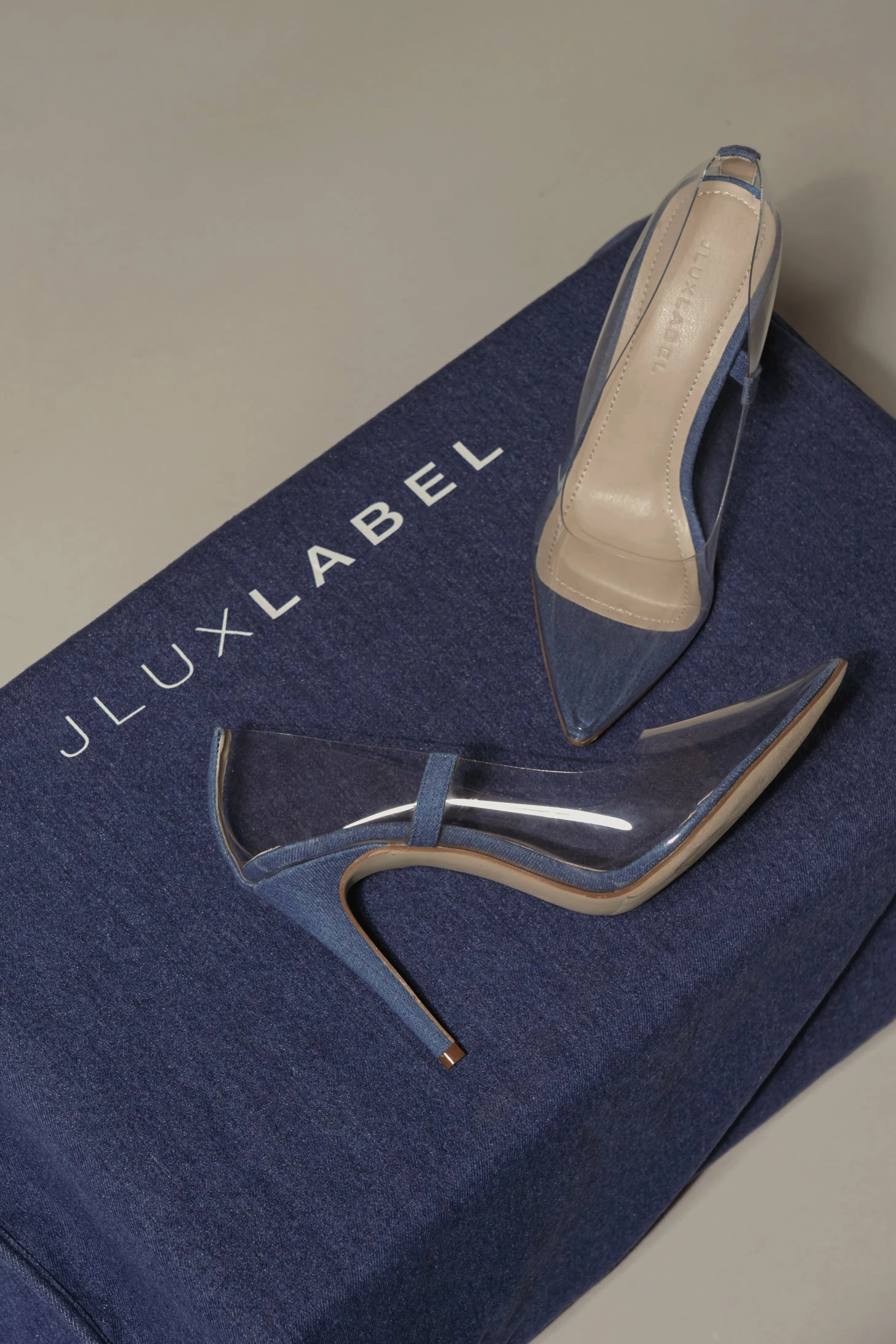 Dark Denim Walk The Line Clear Pumps 4 Dark Denim Walk The Line Clear Pumps - Image 2