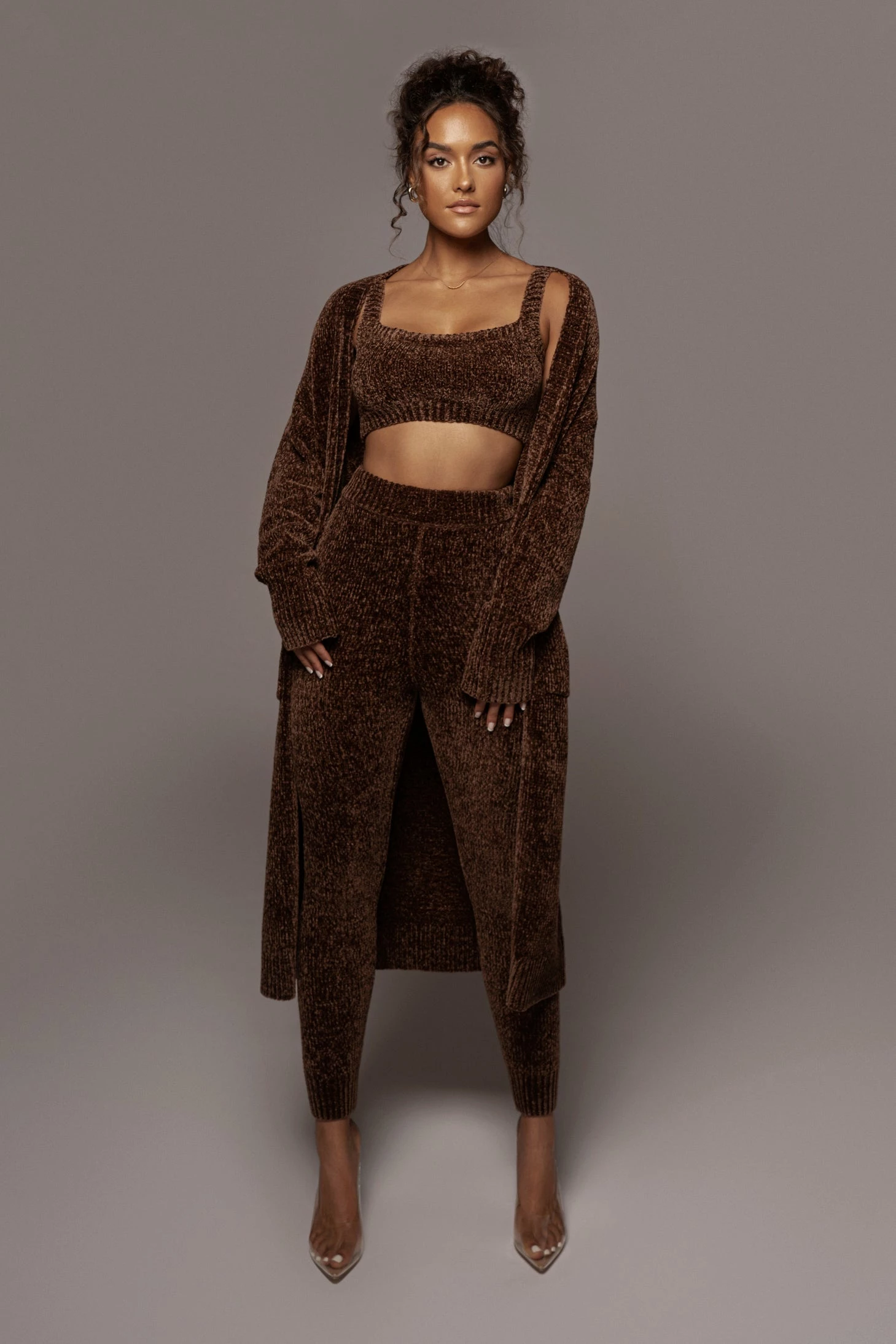 Chocolate Gemma Crop Chenille Top 8 Chocolate Gemma Crop Chenille Top - Image 6