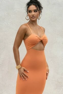 Orange Midnight Memories Midi Dress -Jluxlabel Shop PRODUCT SEPT92022 KNITS 5