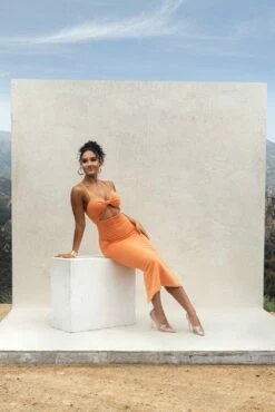 Orange Midnight Memories Midi Dress -Jluxlabel Shop PRODUCT SEPT92022 KNITS 6