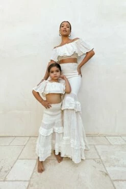 White Emily Ruffled Skirt Set