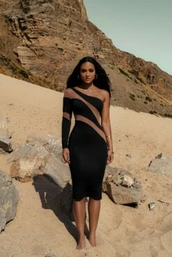 Black Eyes For You Midi Dress -Jluxlabel Shop SUMMER32022 30