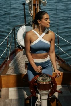 Navy Heartbreaker Two-Piece Skirt Set -Jluxlabel Shop YACHTCLUB 101