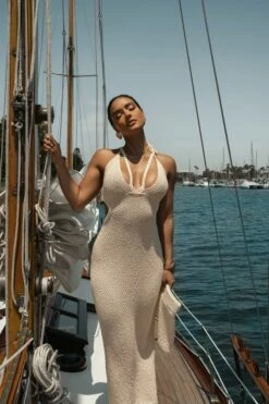 Buttercream Serenity Cutout Midi Dress -Jluxlabel Shop YACHTCLUB 72